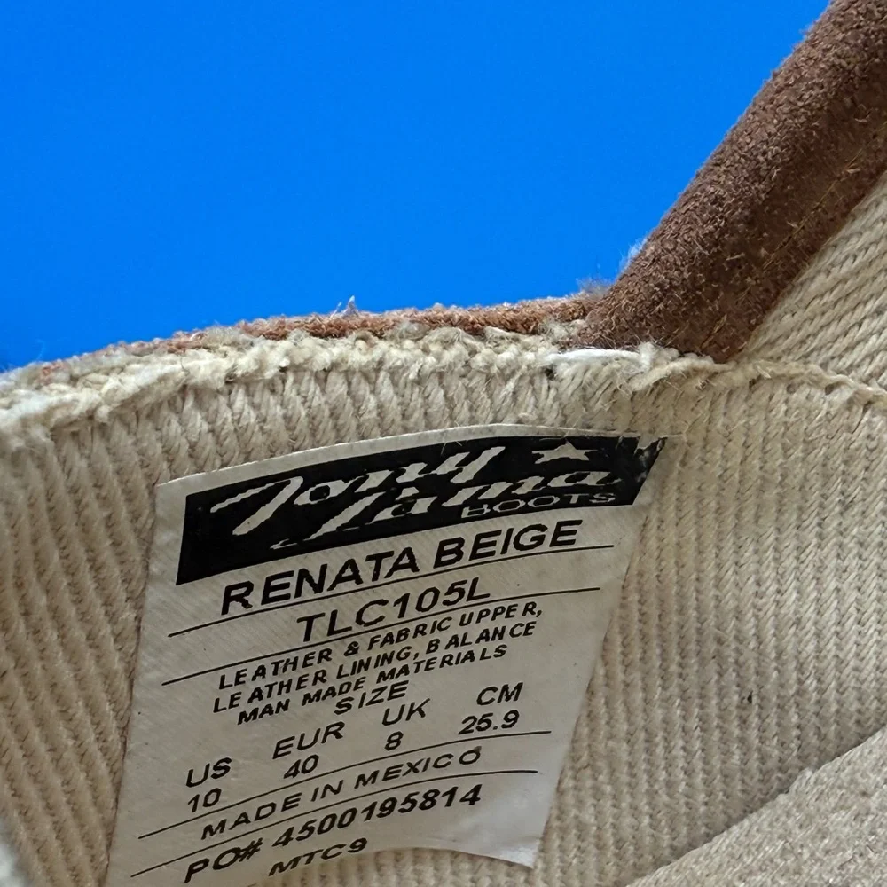 Tony Lama Tan and‎ Cream Slip-On Loafers
